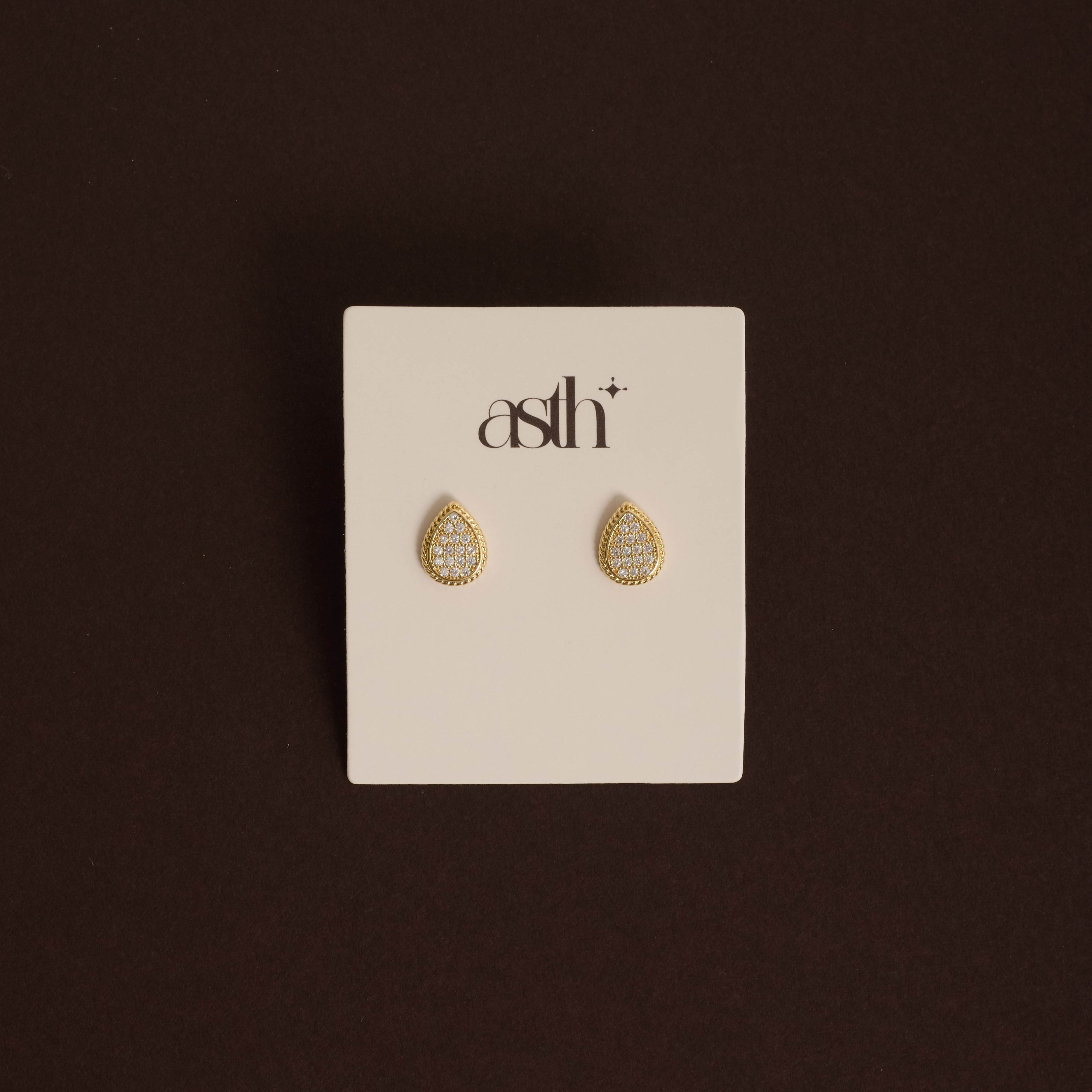 Brinco gota cravejada 10mm