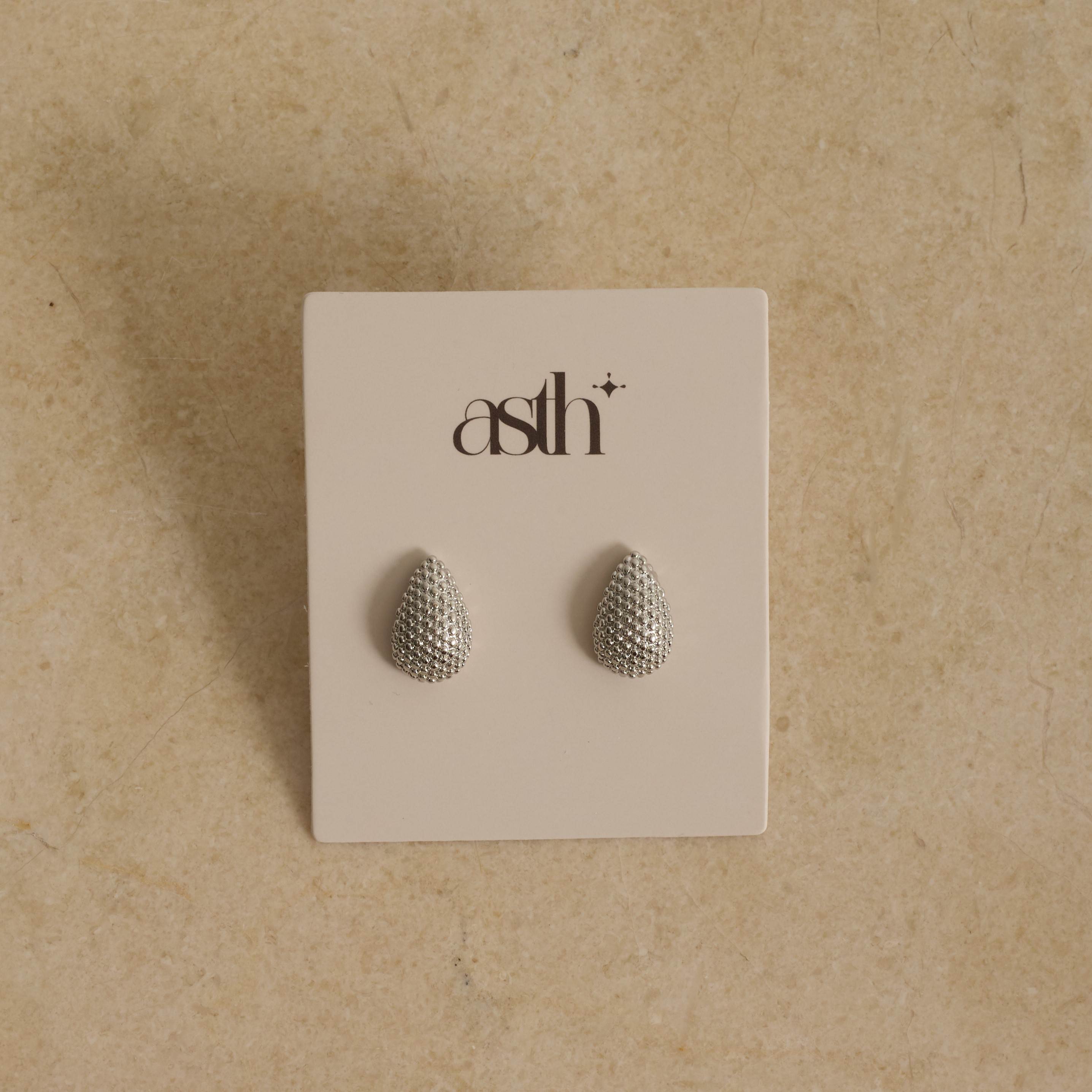 Brinco gota texturizada 14mm