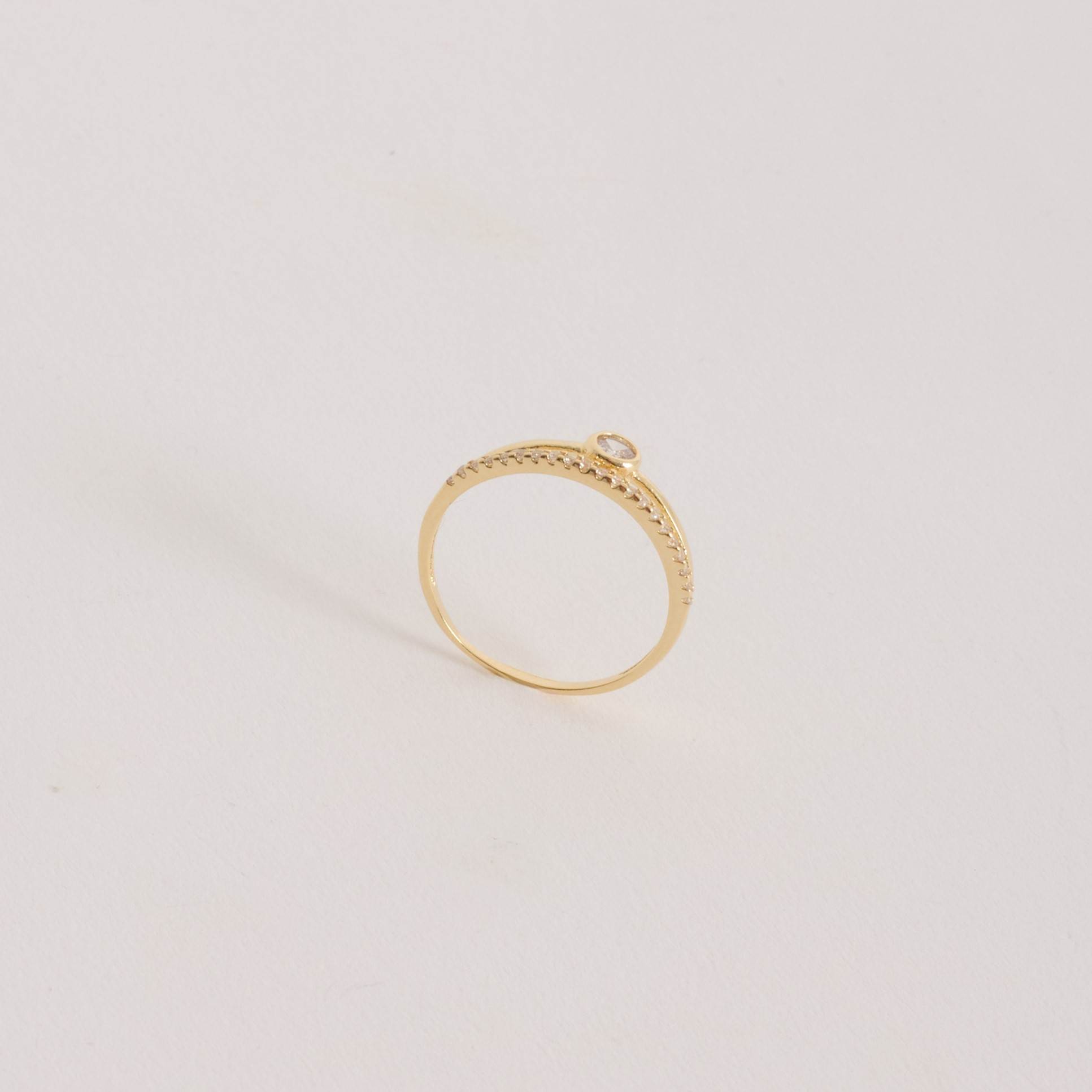 Anel meia aliança e solitário 4mm