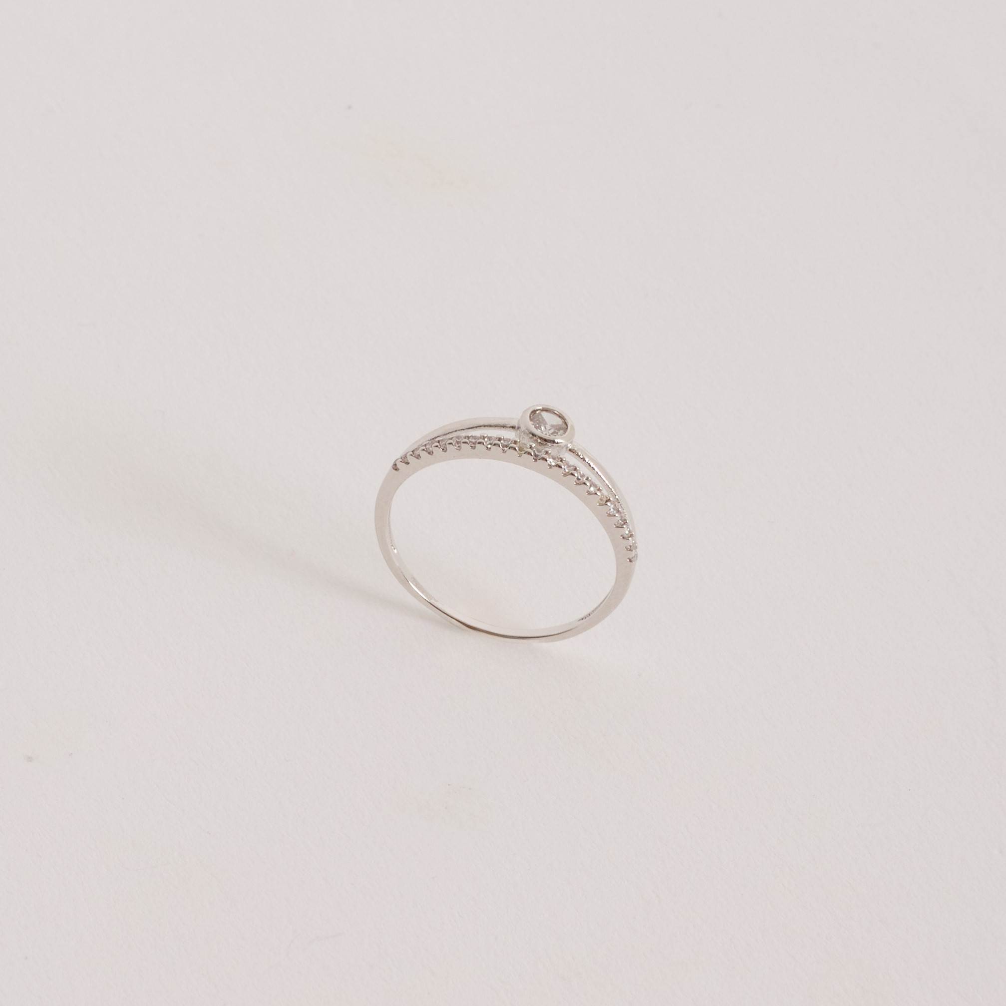 Anel meia aliança e solitário 4mm