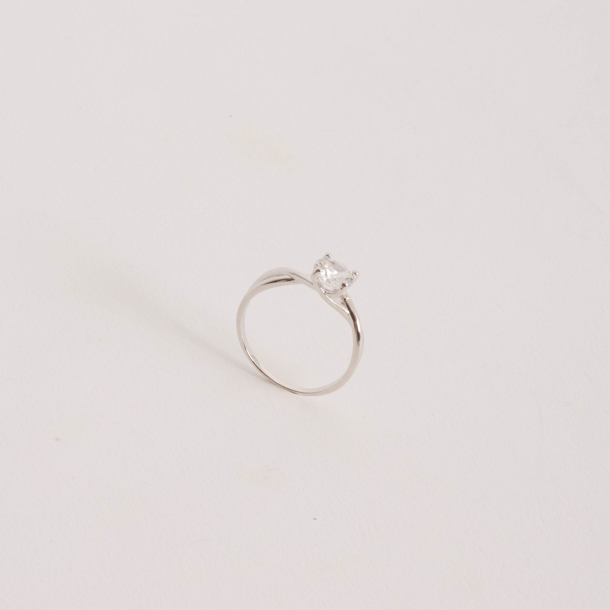 Anel solitário fio trançado