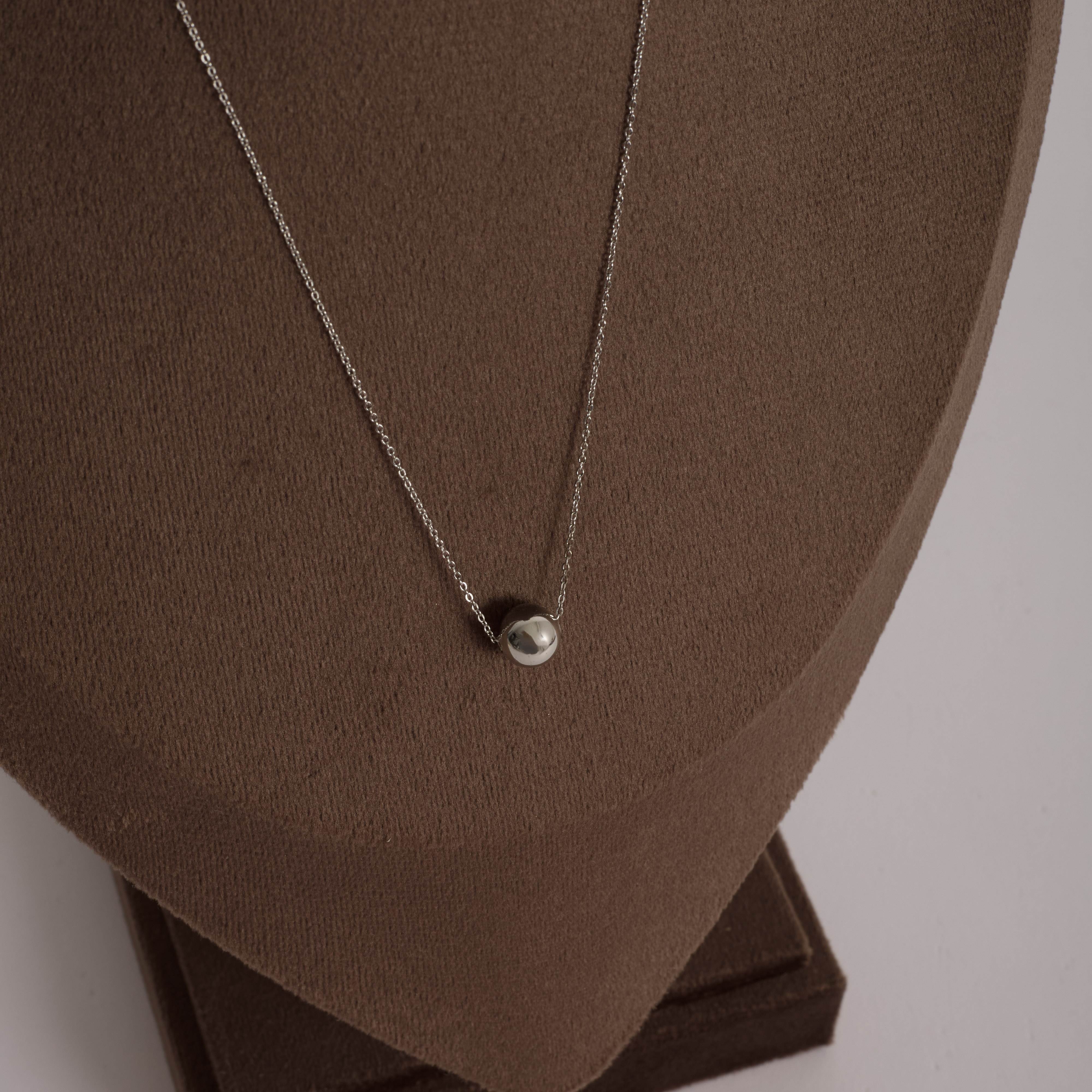 Colar entremeio bola 8mm corrente cadeado 45cm com alongadora