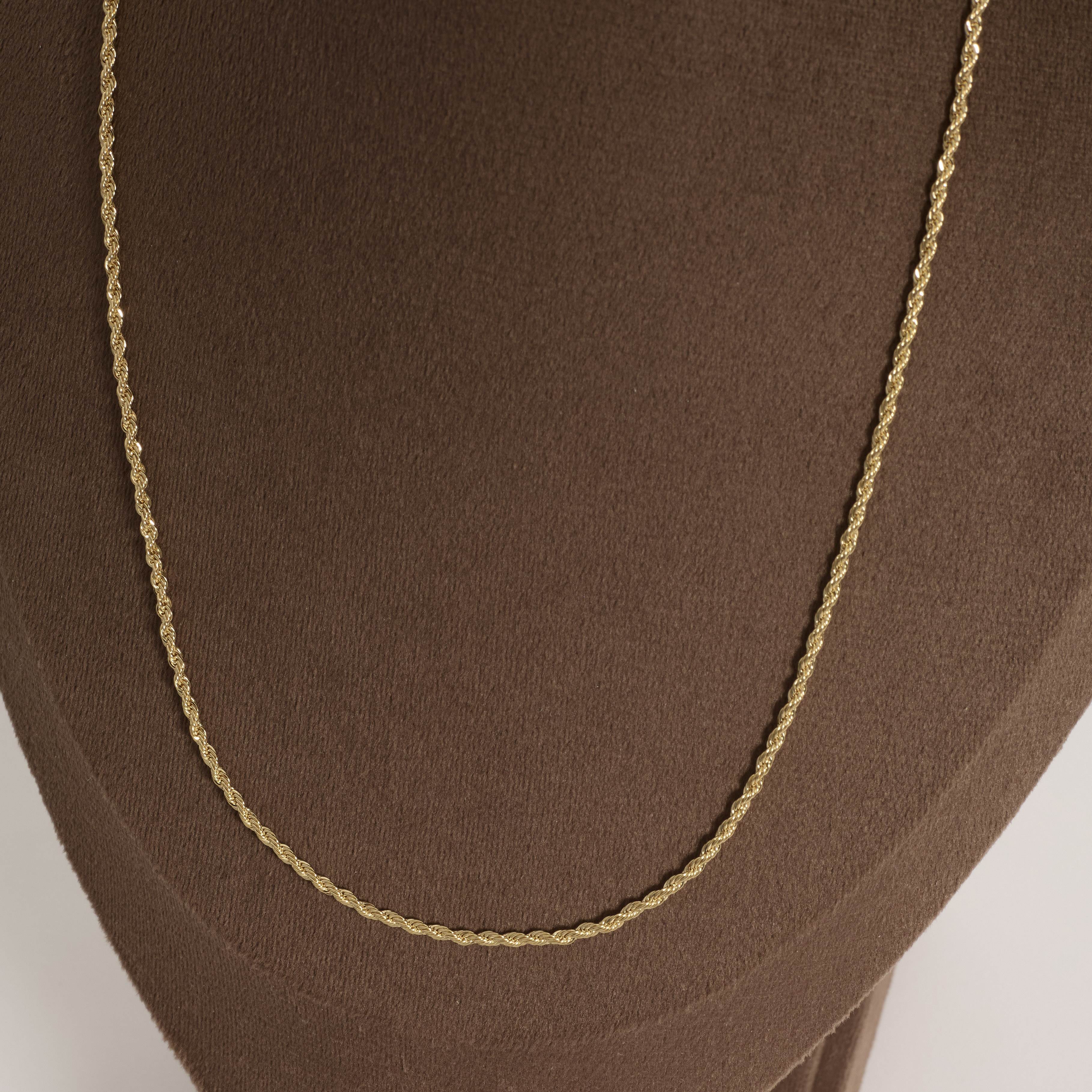 Corrente cordão baiano 2mm 50cm com alongadora