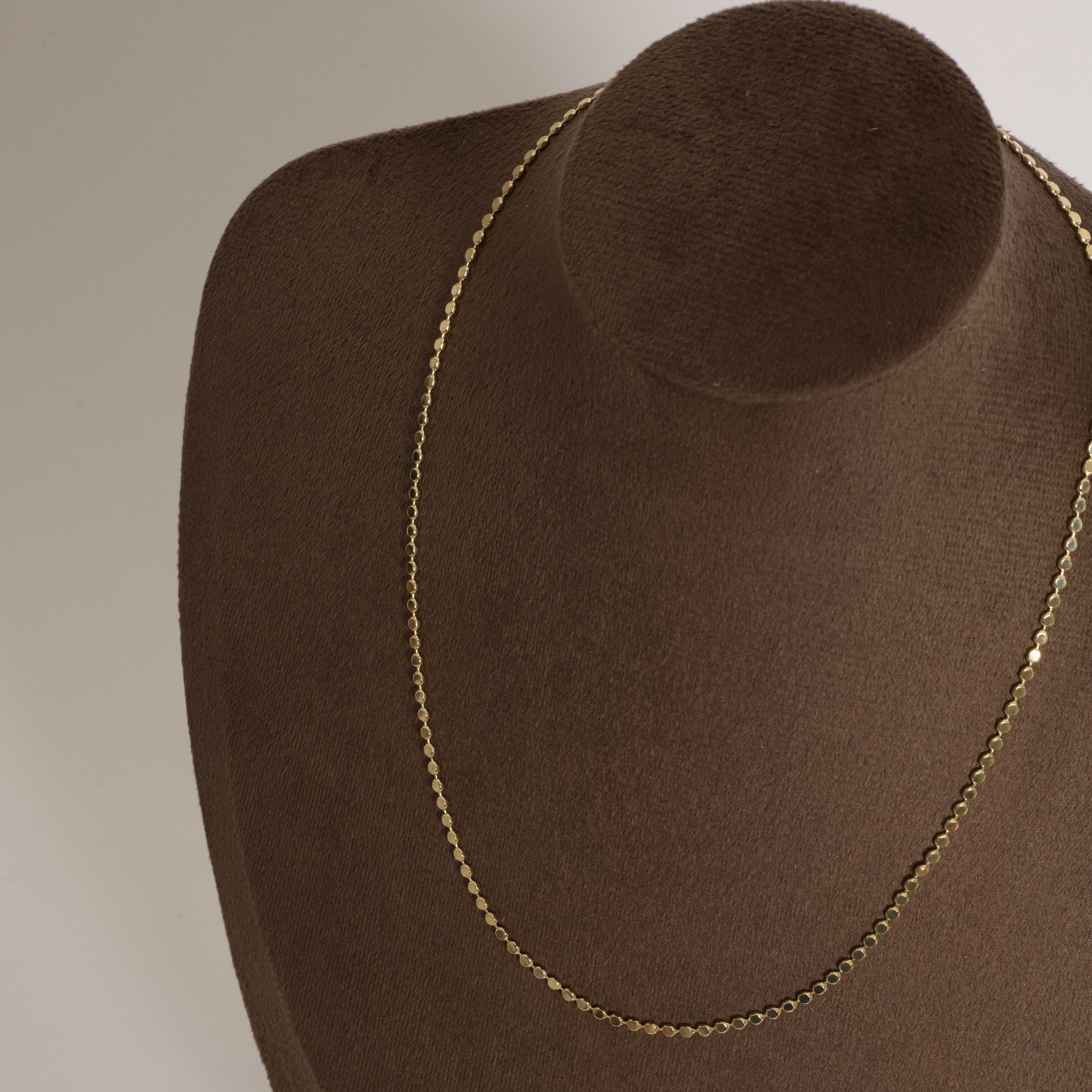 Corrente bolas achatadas 2mm 40cm com alongadora