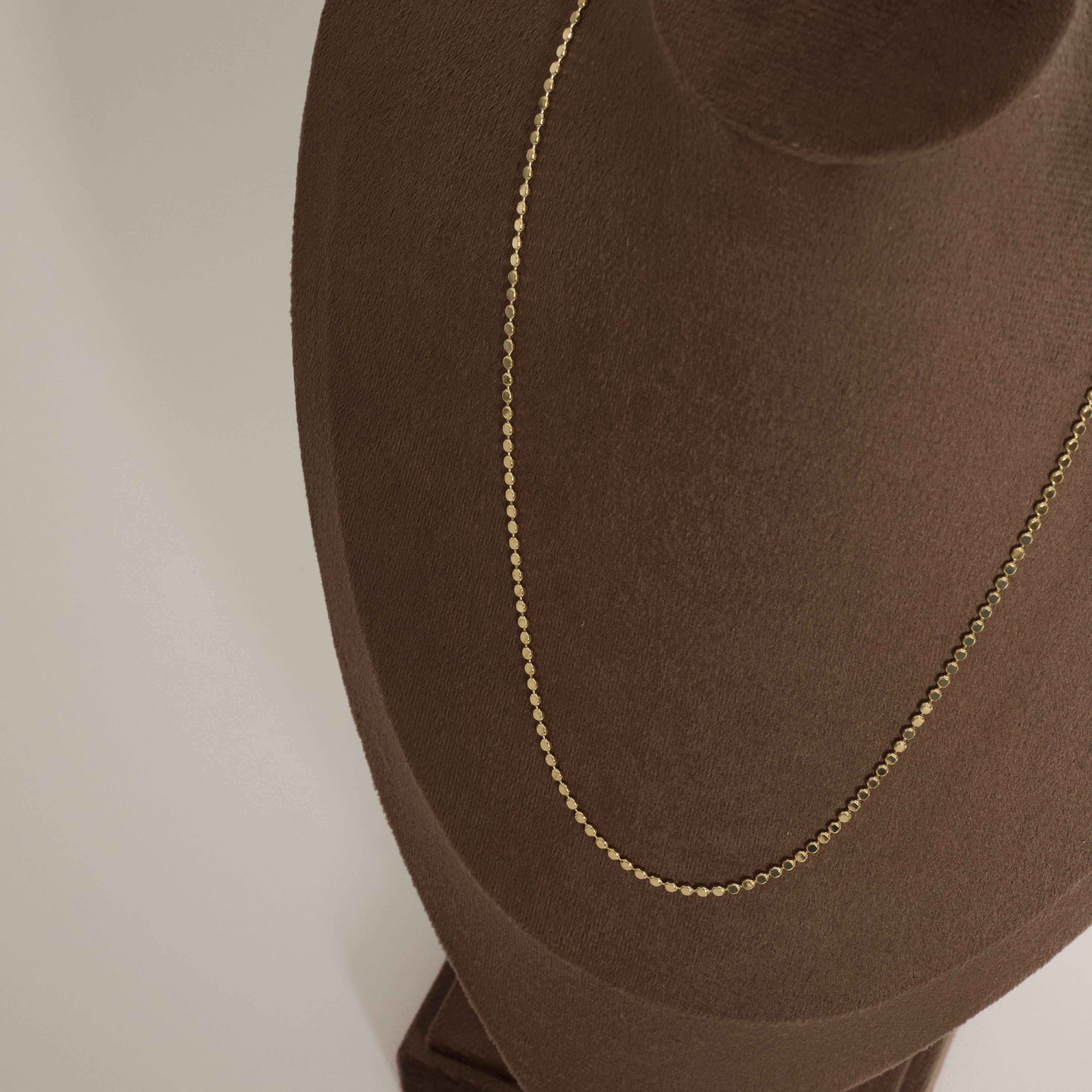 Corrente bolas achatadas 2mm 45cm com alongadora