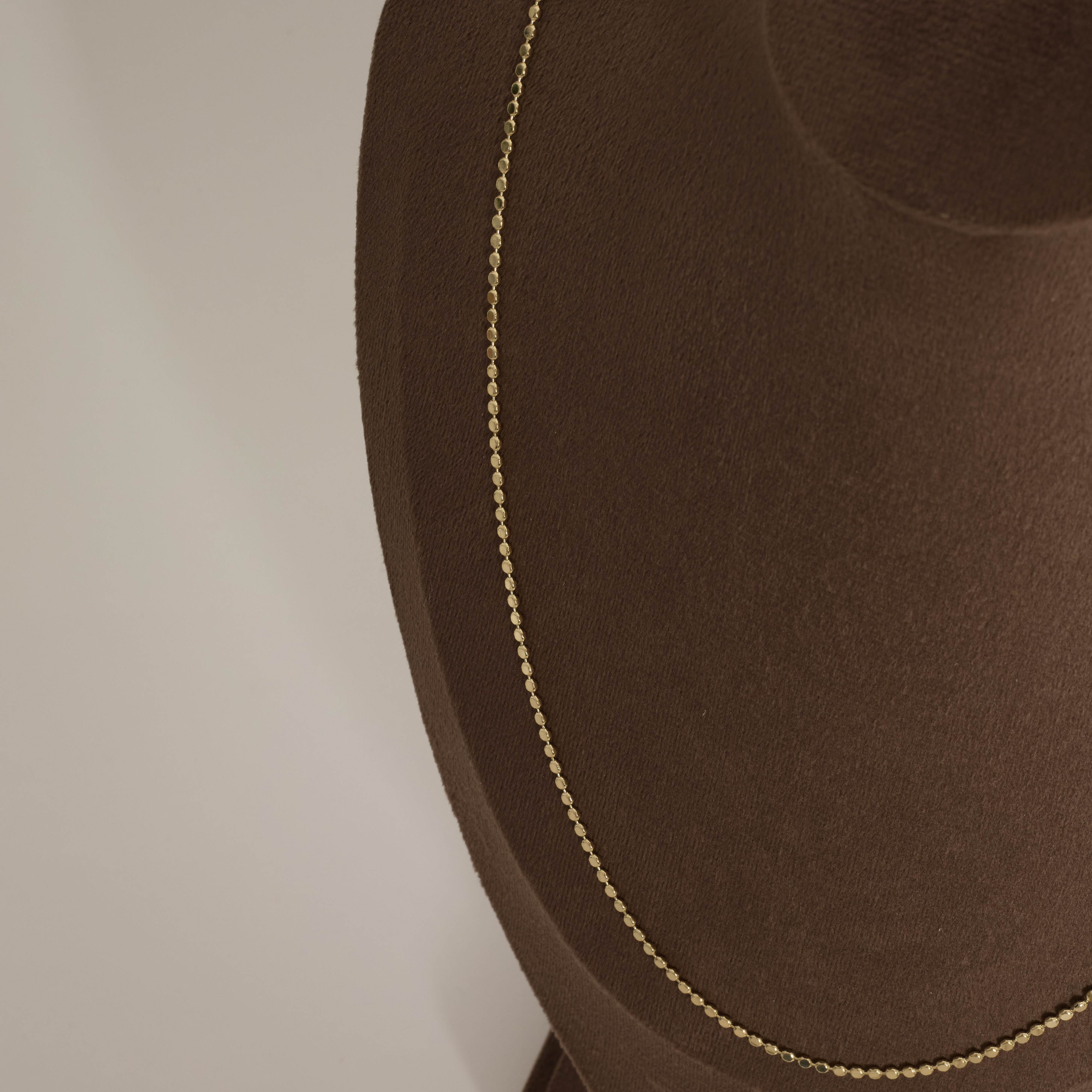 Corrente bolas achatadas 2mm 60cm com alongadora