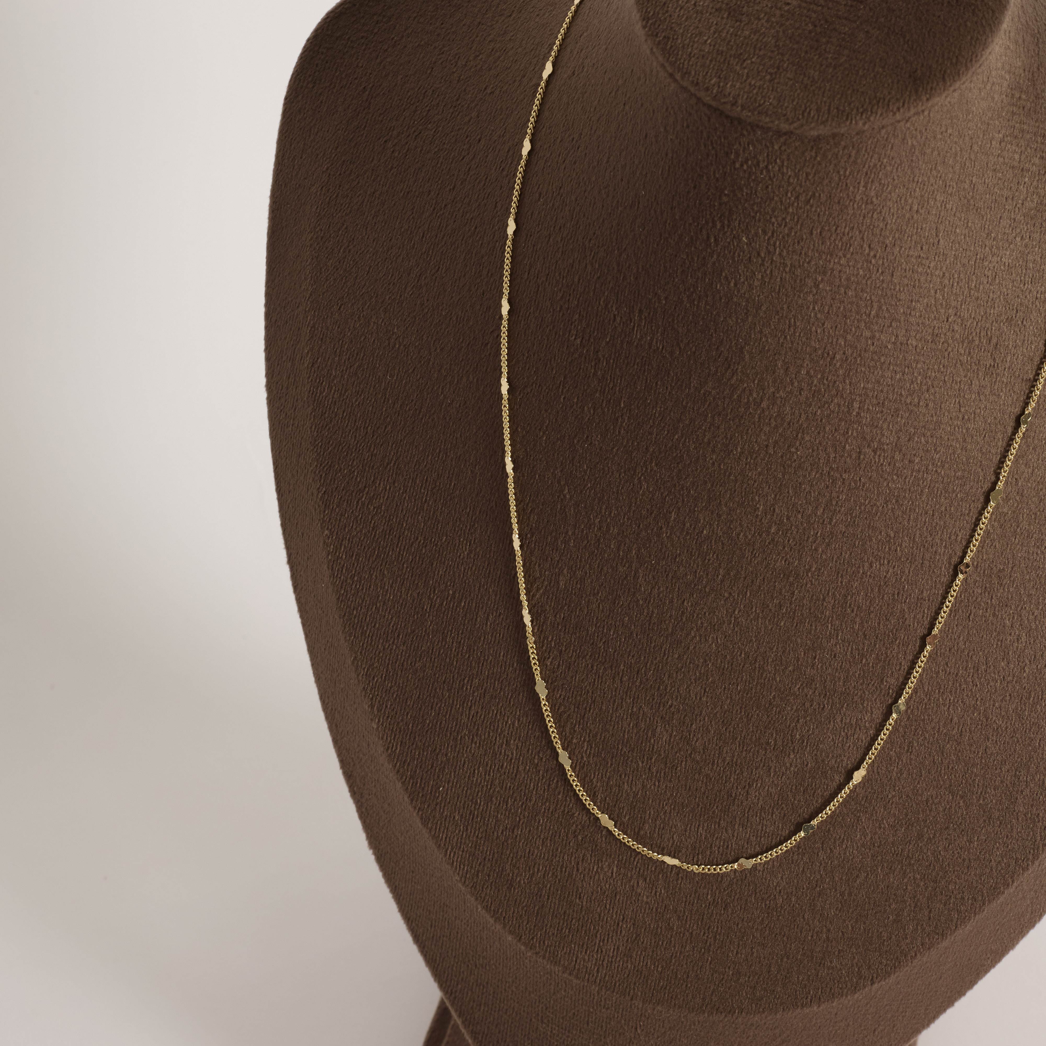 Corrente grumet e corações com detalhes 2mm 45cm com alongadora