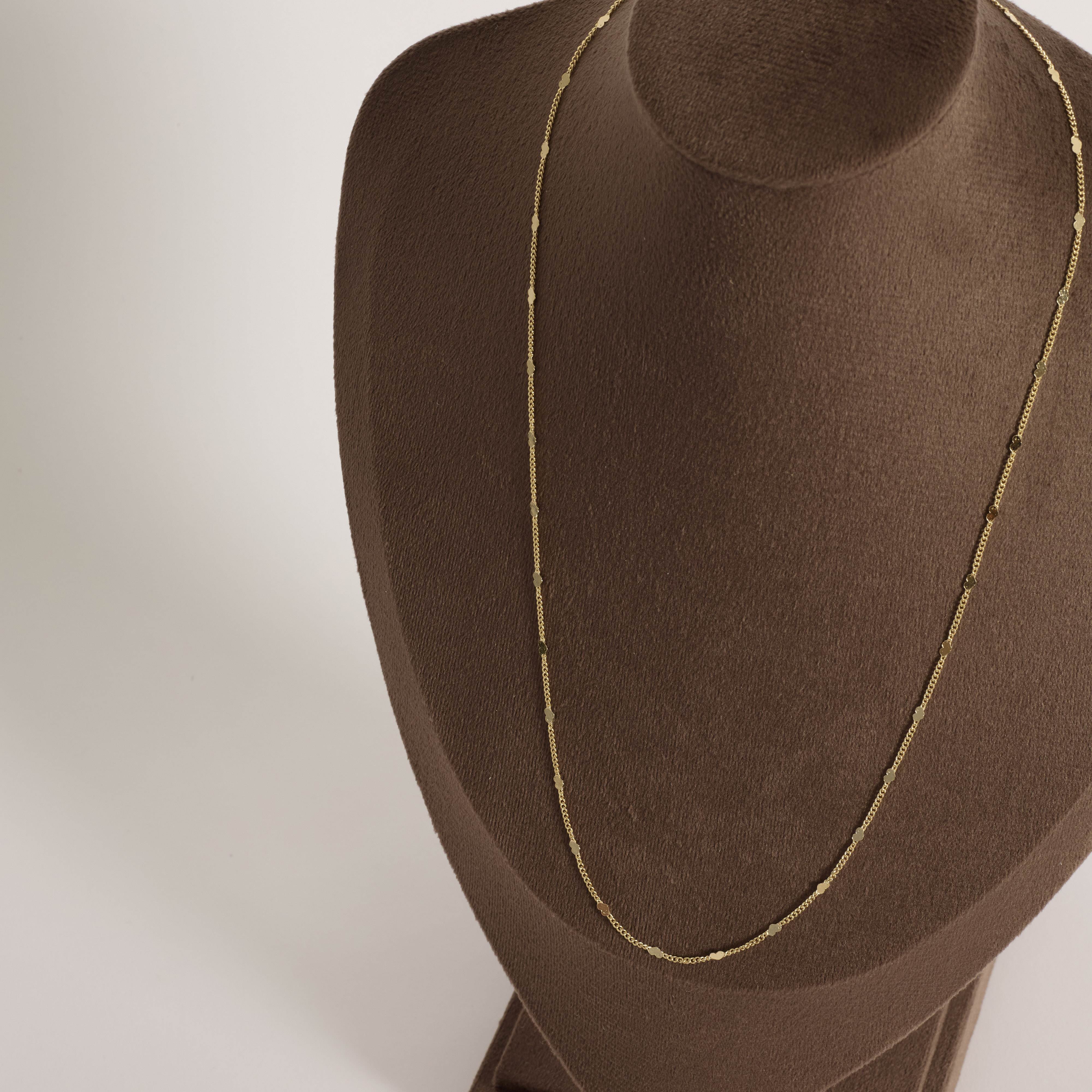 Corrente grumet e corações com detalhes 2mm 50cm com alongadora