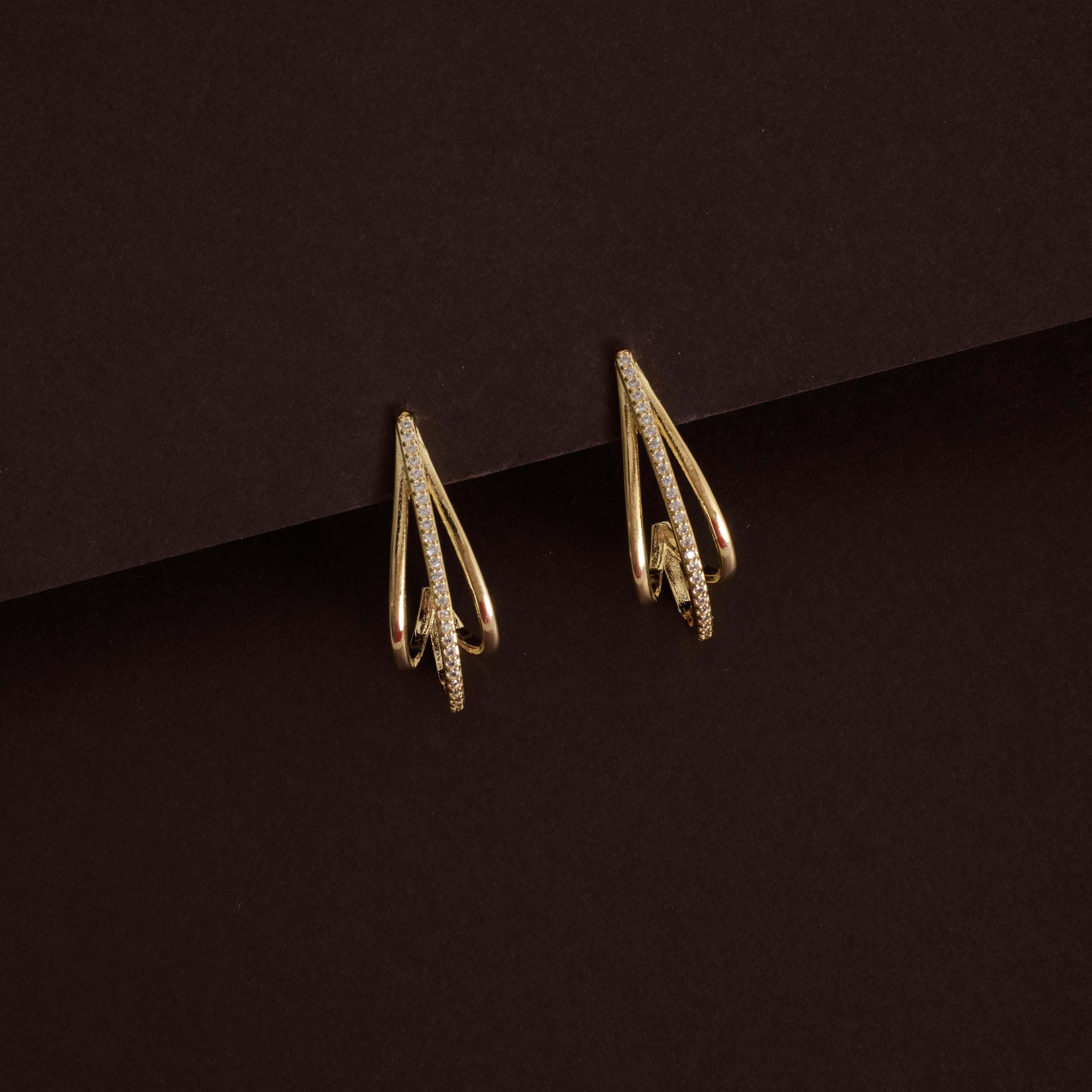 Argola 3 fios lisos e cravejado 29mm tarraxa