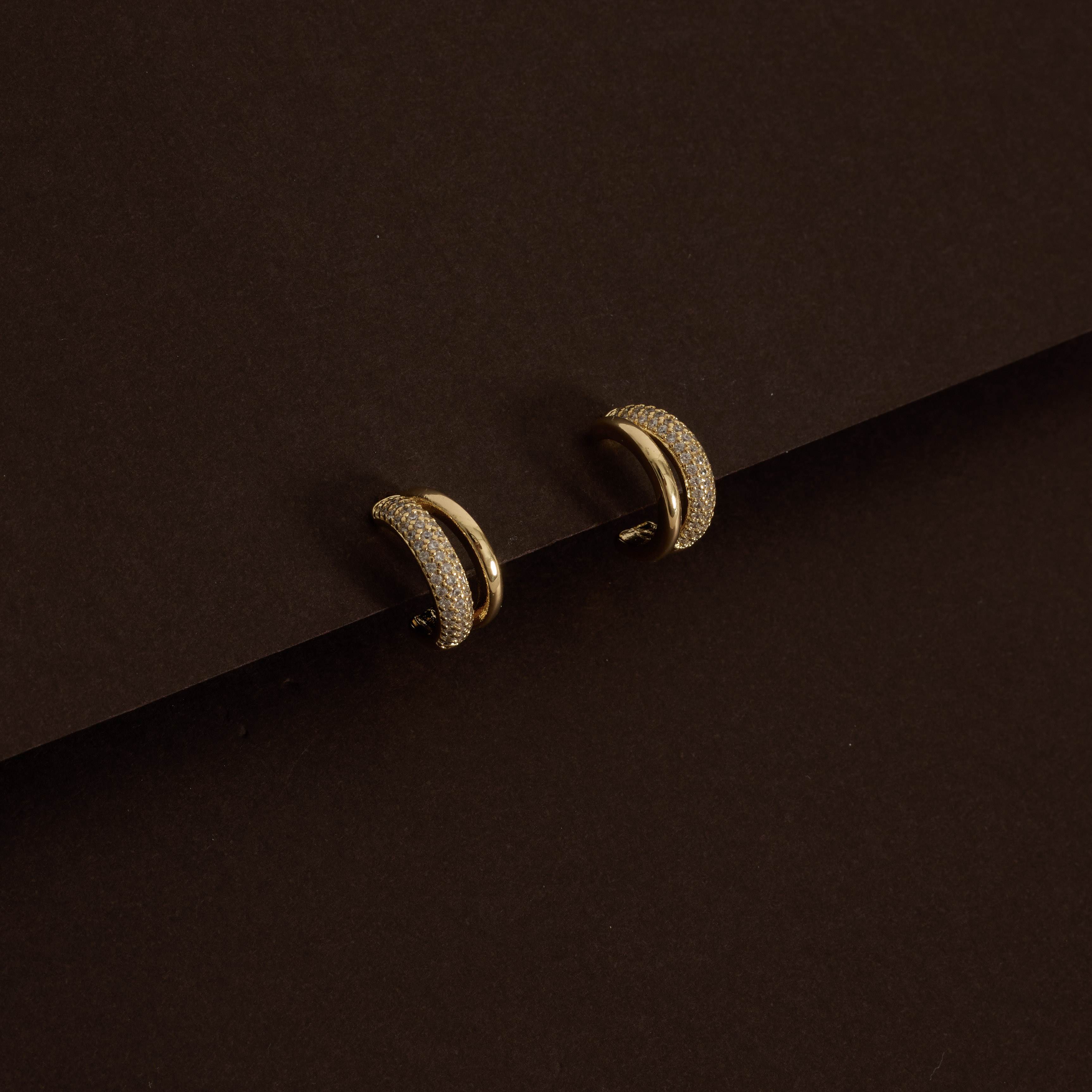 Argola fio liso e cravejado 14mm tarraxa