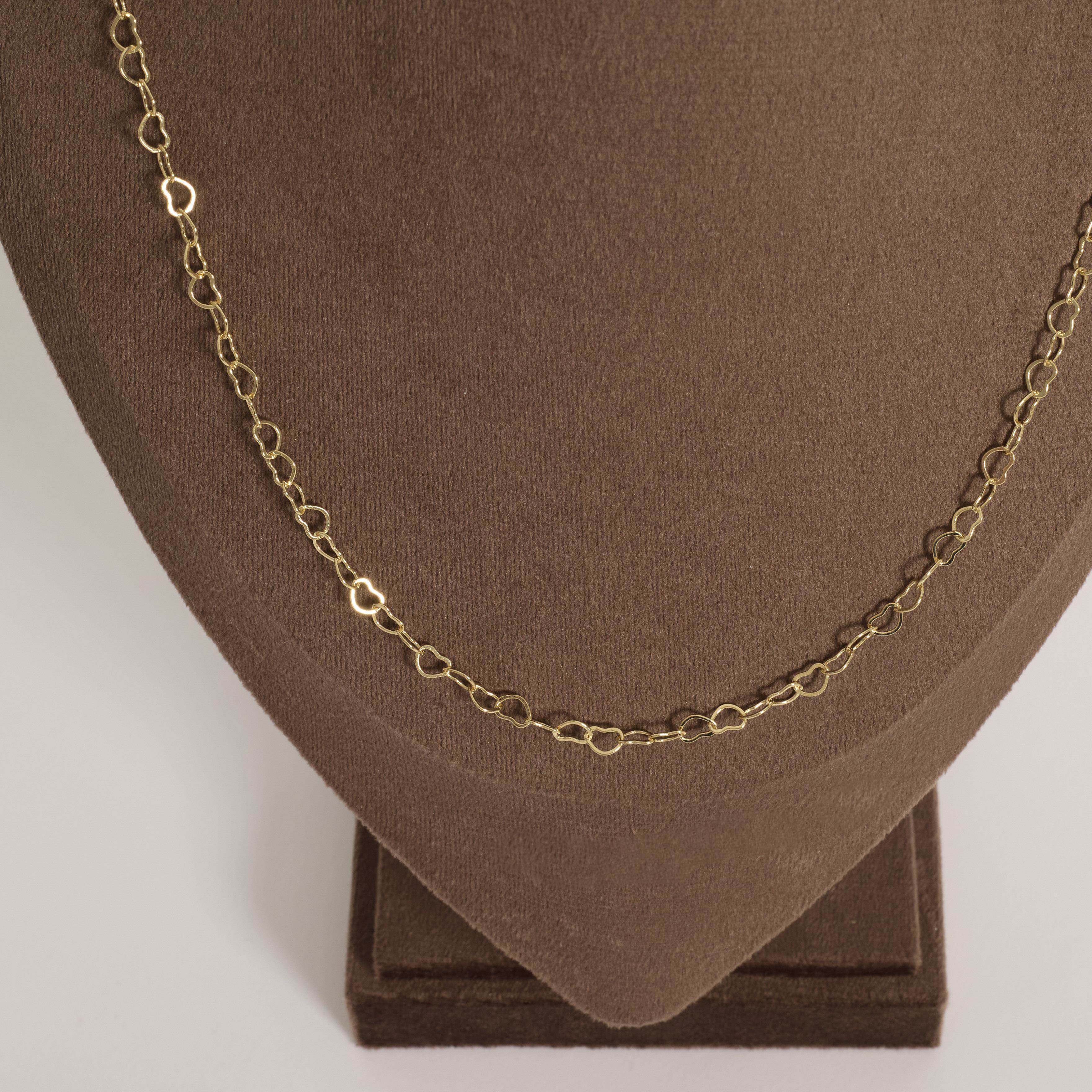 Corrente coração 4.2mm 50cm com alongadora